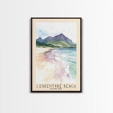 Luskentyre Beach, Scotland Watercolor Beach Print, Vacation Gift, Scotland Wall Art, Framed Canvas Print, Framed Beach Painting