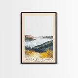 Magdalen Islands, Canada Watercolor Print, Vacation Gift, Canada Wall Art, Beach Painting, Beach Decor, Large Wall Art, Wood Frame Art