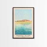 Marsa Alam, Egypt Watercolor Print, Vacation Gift, Egypt Wall Art, Beach Painting, Beach Decor, Large Wall Art, Wood Frame Art