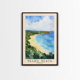 Negril Beach, Jamaica Watercolor Beach Print, Vacation Gift, Jamaica Wall Art, Beach Painting, Beach Decor, Beach Painting