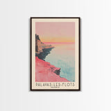 Palavas-les-Flots, France Watercolor Beach Print, Vacation Gift, France Wall Art, Framed Canvas Print, Framed Beach Painting