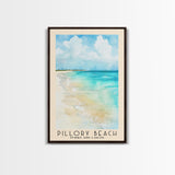 Pillory Beach, Turks and Caicos Watercolor Beach Print, Vacation Gift, Turks and Caicos Wall Art, Framed Canvas Print, Framed Beach Painting