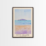 Pitt Island, New Zealand Watercolor Beach Print, Vacation Gift, New Zealand Wall Art, Framed Canvas Print, Framed Beach Painting