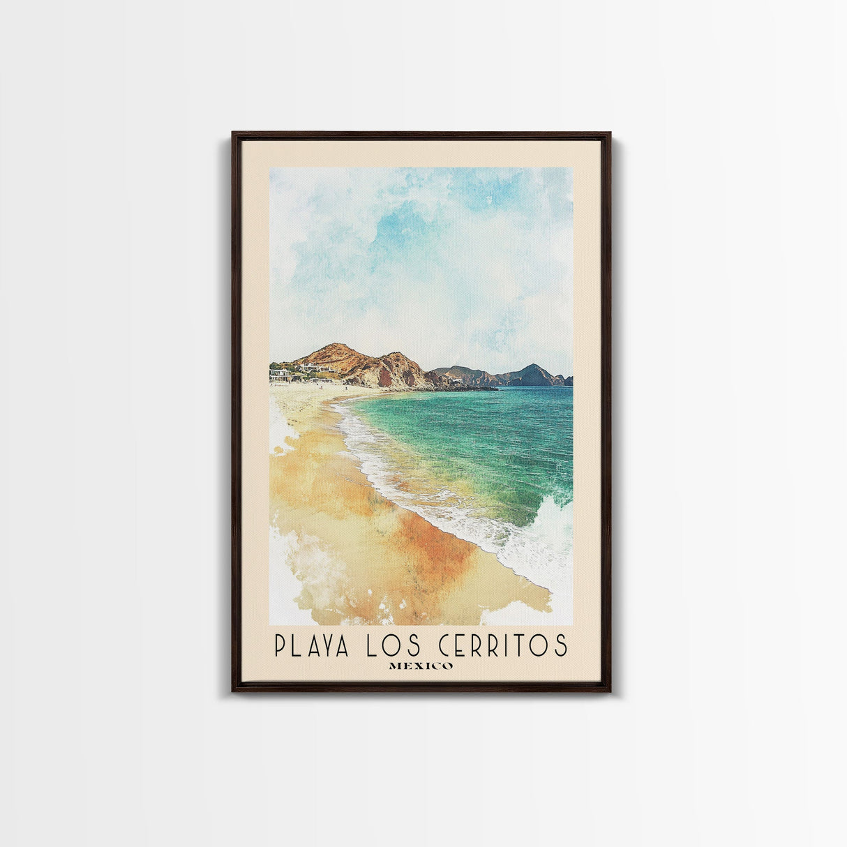 Playa Los Cerritos, Mexico Watercolor Beach Print, Vacation Gift, Mexico Wall Art, Beach Painting, Beach Decor, Beach Painting