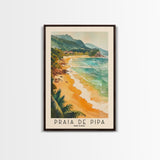 Praia de Pipa, Brazil Watercolor Beach Print, Vacation Gift, Brazil Wall Art, Framed Canvas Print, Framed Beach Painting