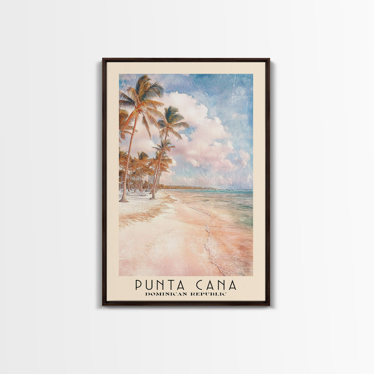 Punta Cana, Dominican Republic Watercolor Beach Print, Vacation Gift, Dominican Republic Wall Art, Beach Painting, Beach Decor, Beach Painting