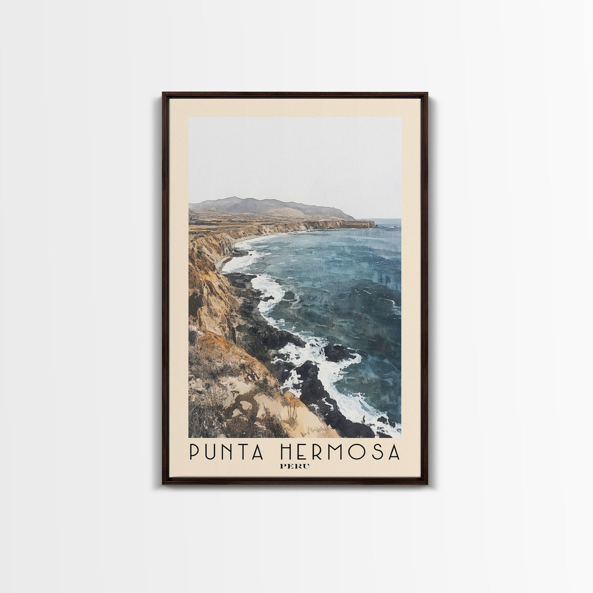 Punta Hermosa, Peru Watercolor Beach Print, Vacation Gift, Peru Wall Art, Beach Painting, Beach Decor, Beach Painting