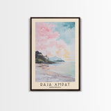 Raja Ampat, Indonesia Watercolor Beach Print, Vacation Gift, Indonesia Wall Art, Beach Painting, Beach Decor, Beach Painting