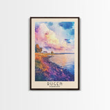 Rügen, Germany Watercolor Beach Print, Vacation Gift, Germany Wall Art, Framed Canvas Print, Framed Beach Painting