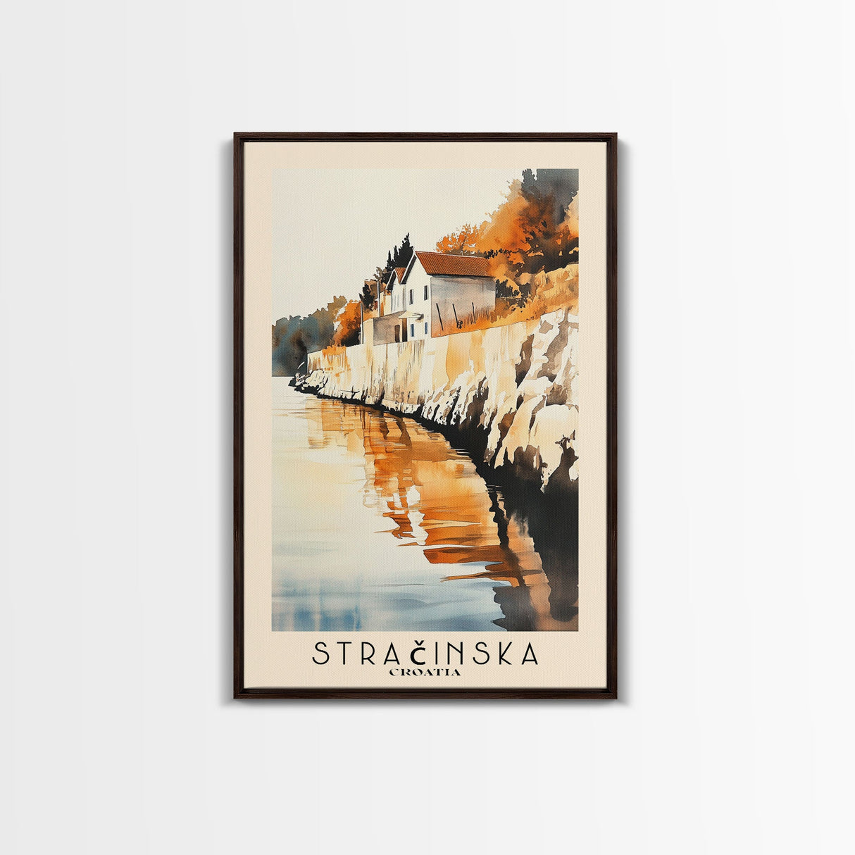 Stračinska, Croatia Watercolor Beach Print, Vacation Gift, Croatia Wall Art, Beach Painting, Beach Decor, Beach Painting