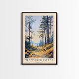 Vancouver Island, Canada Watercolor Beach Print, Vacation Gift, Canada Wall Art, Framed Canvas Print, Framed Beach Painting