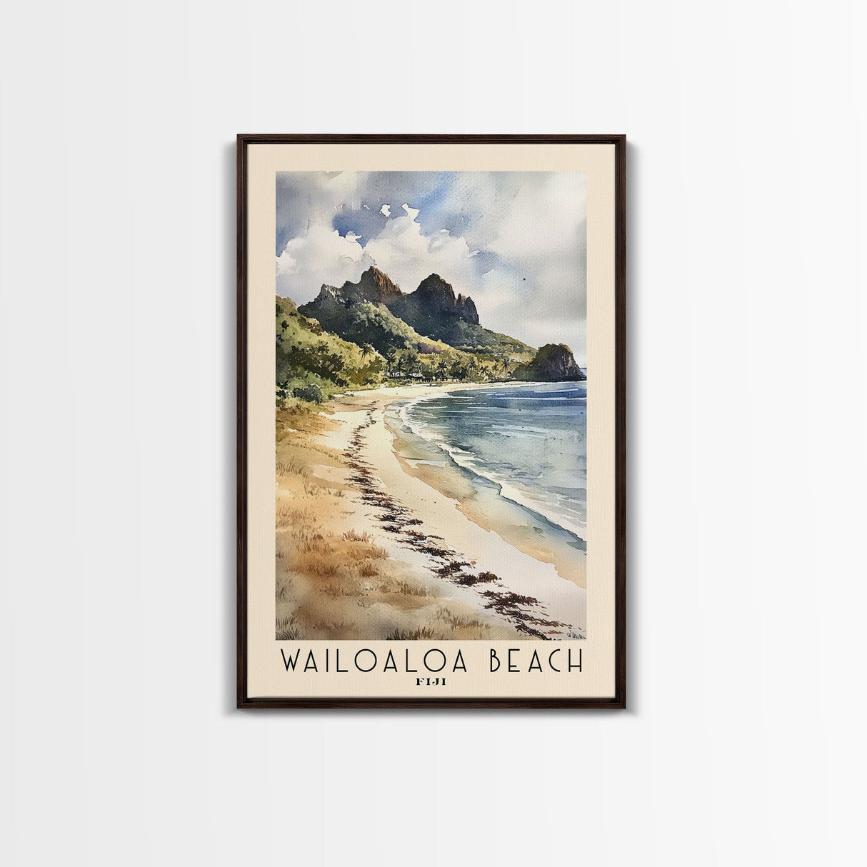 Wailoaloa Beach, Fiji Watercolor Beach Print, Vacation Gift, Fiji Wall Art, Beach Painting, Beach Decor, Beach Painting