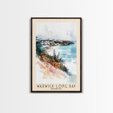 Warwick Long Bay, Bermuda Watercolor Beach Print, Vacation Gift, Bermuda Wall Art, Beach Painting, Beach Decor, Beach Painting