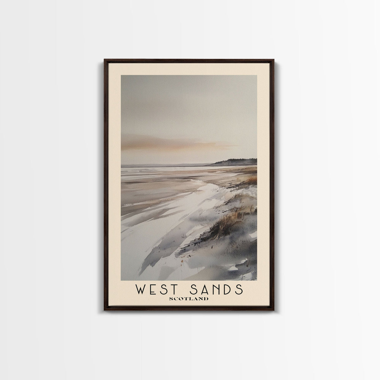 West Sands, Scotland Watercolor Beach Print, Vacation Gift, Scotland Wall Art, Beach Painting, Beach Decor, Beach Painting