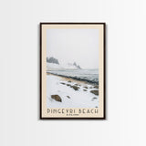 Þingeyri Beach, Iceland Watercolor Beach Print, Vacation Gift, Iceland Wall Art, Framed Canvas Print, Framed Beach Painting