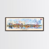 Almere Netherlands Wall Art, Panoramic Travel Poster, Panoramic Framed Canvas Print, City Wall Art, Wall Hanging Home Decor, Travel Art