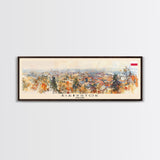 Bialystok Poland Panoramic Travel Poster, Framed Canvas Print or Metal Wall Art, Travel Art, Home Decor, Panoramic Painting, Midcentury Art