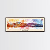 Bristol United Kingdom Panoramic Travel Poster, Framed Canvas Print or Metal Wall Art, Travel Art, Home Decor, Panoramic Painting, Midcentury Art