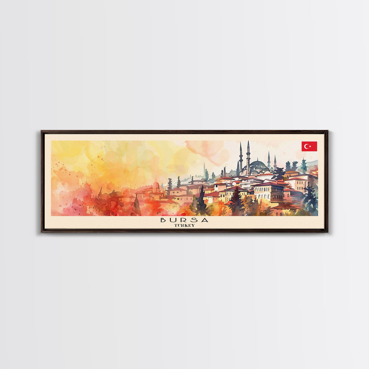 Bursa Turkey Travel Print Wall Art, Panoramic City Art, Travel Art, Wall Decor, Vacation Gift, Framed Canvas Print Or Metal Art