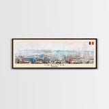 Craiova Romania Travel Print Wall Art, Panoramic City Art, Travel Art, Wall Decor, Vacation Gift, Framed Canvas Print Or Metal Art