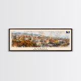 Doboj Bosnia Travel Print Wall Art, Panoramic City Art, Travel Art, Wall Decor, Vacation Gift, Framed Canvas Print Or Metal Art