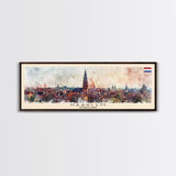 Haarlem Netherlands Travel Art, City Art, Framed Canvas Print or Metal Wall Art, Europe Travel Poster, Panoramic Wall Art, Extra Wide Wall Art