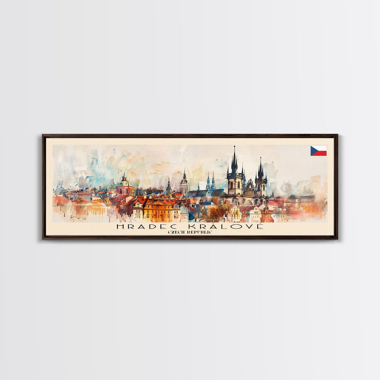 Hradec Czech Republic Travel Art, City Art, Framed Canvas Print or Metal Wall Art, Europe Travel Poster, Panoramic Wall Art, Extra Wide Wall Art