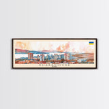 Khabarovsk Russia Travel Art, City Art, Framed Canvas Print or Metal Wall Art, Europe Travel Poster, Panoramic Wall Art, Extra Wide Wall Art