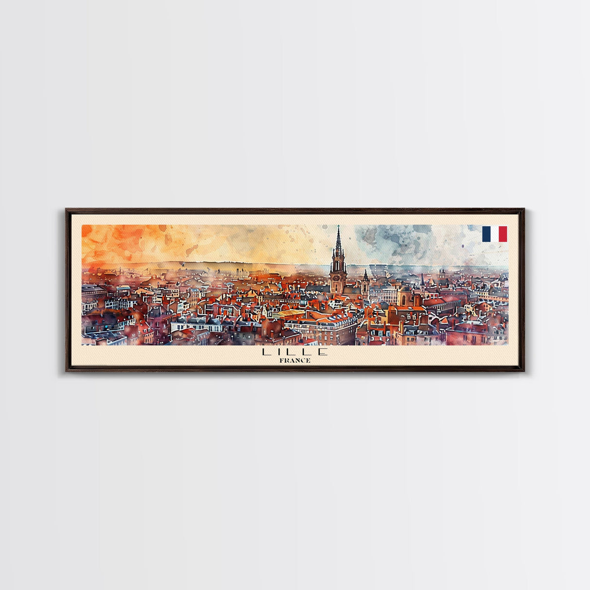 Lille France Wall Art, Panoramic Travel Poster, Panoramic Framed Canvas Print, City Wall Art, Wall Hanging Home Decor, Travel Art