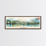 Lucerne Switzerland Travel Art, City Art, Framed Canvas Print or Metal Wall Art, Europe Travel Poster, Panoramic Wall Art, Extra Wide Wall Art