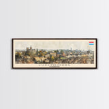 Luxembourg Luxembourg Panoramic Travel Poster, Framed Canvas Print or Metal Wall Art, Travel Art, Home Decor, Panoramic Painting, Midcentury Art