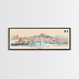 Marseille France Travel Print Wall Art, Panoramic City Art, Travel Art, Wall Decor, Vacation Gift, Framed Canvas Print Or Metal Art