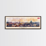 Odense Denmark Wall Art, Panoramic Travel Poster, Panoramic Framed Canvas Print, City Wall Art, Wall Hanging Home Decor, Travel Art