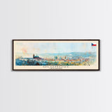 Olomouc Czech Republic Travel Art, City Art, Framed Canvas Print or Metal Wall Art, Europe Travel Poster, Panoramic Wall Art, Extra Wide Wall Art