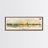 Randers Denmark Travel Art, City Art, Framed Canvas Print or Metal Wall Art, Europe Travel Poster, Panoramic Wall Art, Extra Wide Wall Art