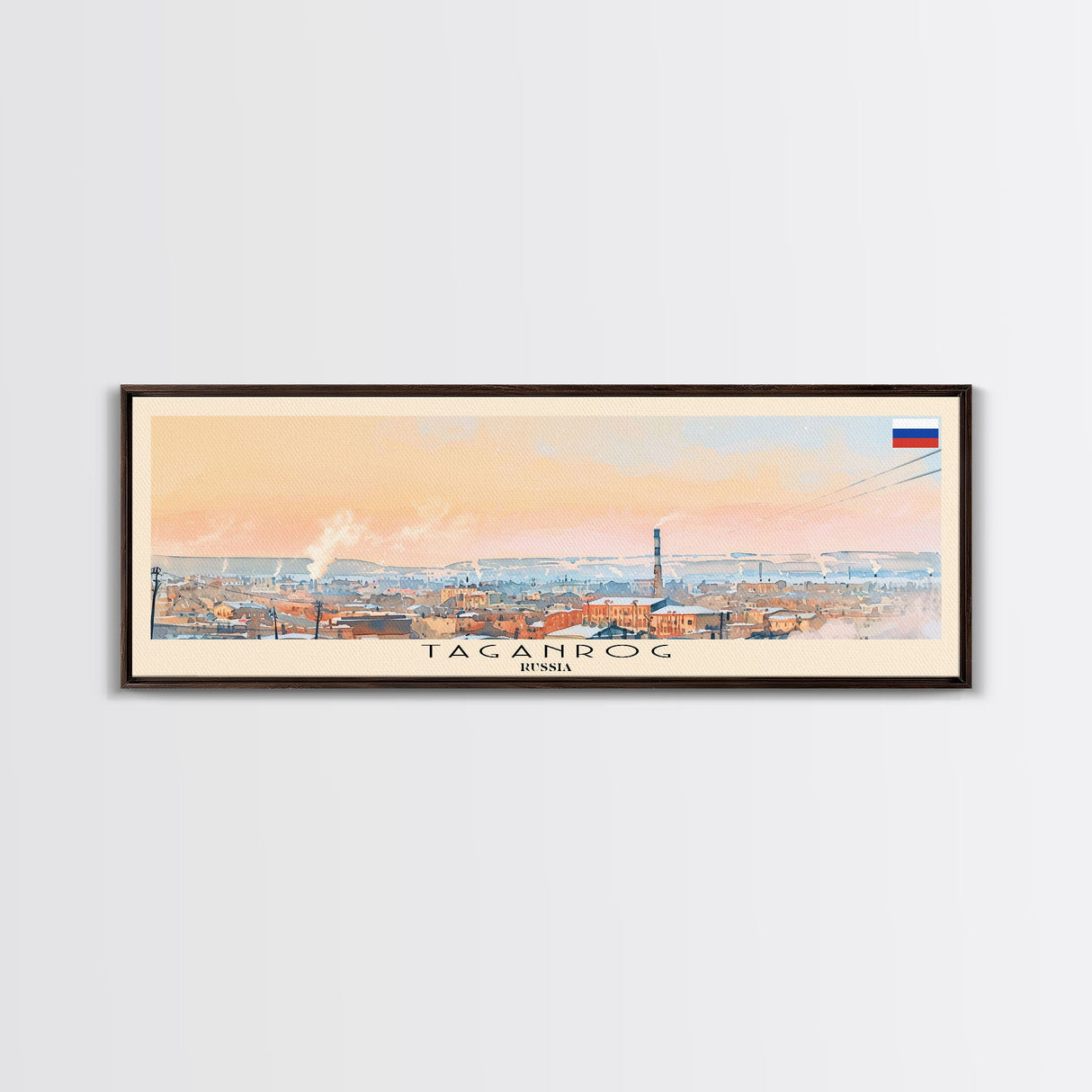 Taganrog Russia Travel Art, City Art, Framed Canvas Print or Metal Wall Art, Europe Travel Poster, Panoramic Wall Art, Extra Wide Wall Art