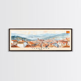 Terrassa Spain Wall Art, Panoramic Travel Poster, Panoramic Framed Canvas Print, City Wall Art, Wall Hanging Home Decor, Travel Art