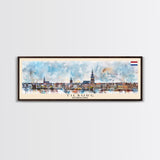 Tilburg Netherlands Wall Art, Panoramic Travel Poster, Panoramic Framed Canvas Print, City Wall Art, Wall Hanging Home Decor, Travel Art