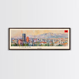 Tirana Albania Travel Art, City Art, Framed Canvas Print or Metal Wall Art, Europe Travel Poster, Panoramic Wall Art, Extra Wide Wall Art