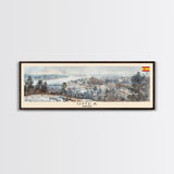 Ume Sweden Panoramic Travel Poster, Framed Canvas Print or Metal Wall Art, Travel Art, Home Decor, Panoramic Painting, Midcentury Art