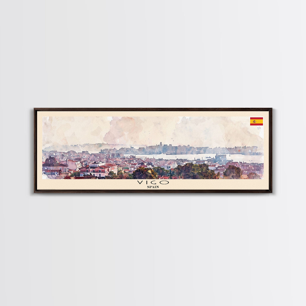 Vigo Spain Wall Art, Panoramic Travel Poster, Panoramic Framed Canvas Print, City Wall Art, Wall Hanging Home Decor, Travel Art