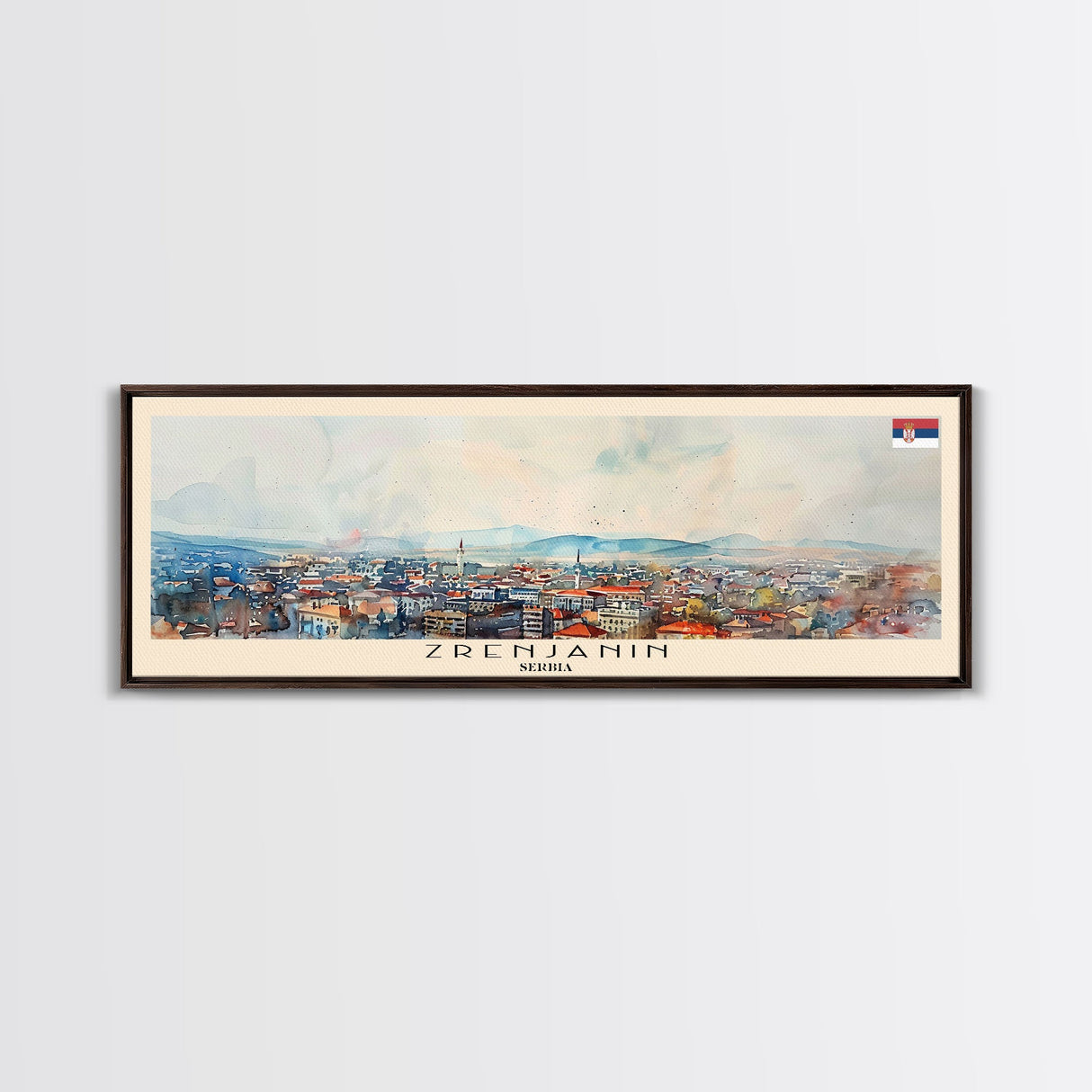 Zrenjanin Serbia Wall Art, Panoramic Travel Poster, Panoramic Framed Canvas Print, City Wall Art, Wall Hanging Home Decor, Travel Art