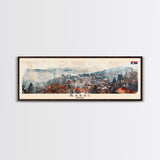 Šabac Serbia Wall Art, Panoramic Travel Poster, Panoramic Framed Canvas Print, City Wall Art, Wall Hanging Home Decor, Travel Art