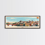 Alcorcón Spain Panoramic Travel Poster, Framed Canvas Print or Metal Wall Art, Travel Art, Home Decor, Panoramic Painting, Midcentury Art