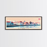 Bialystok Poland Panoramic Travel Poster, Framed Canvas Print or Metal Wall Art, Travel Art, Home Decor, Panoramic Painting, Midcentury Art