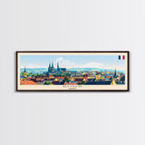 Dijon France Travel Art, City Art, Framed Canvas Print or Metal Wall Art, Europe Travel Poster, Panoramic Wall Art, Extra Wide Wall Art