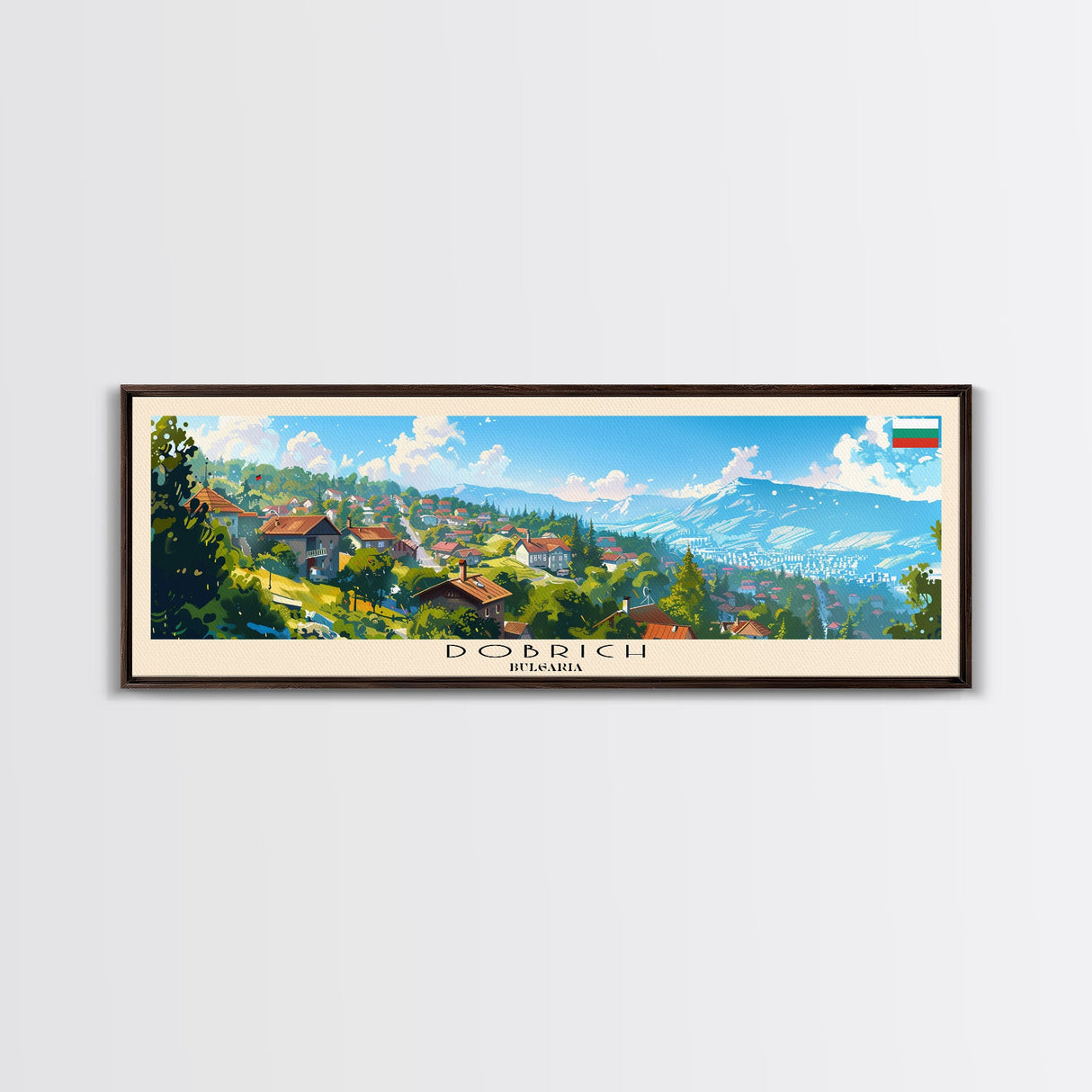 Dobrich Bulgaria Travel Art, City Art, Framed Canvas Print or Metal Wall Art, Europe Travel Poster, Panoramic Wall Art, Extra Wide Wall Art