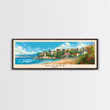 Glyfada Greece Wall Art, Panoramic Travel Poster, Panoramic Framed Canvas Print, City Wall Art, Wall Hanging Home Decor, Travel Art