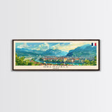 Grenoble France Travel Print Wall Art, Panoramic City Art, Travel Art, Wall Decor, Vacation Gift, Framed Canvas Print Or Metal Art