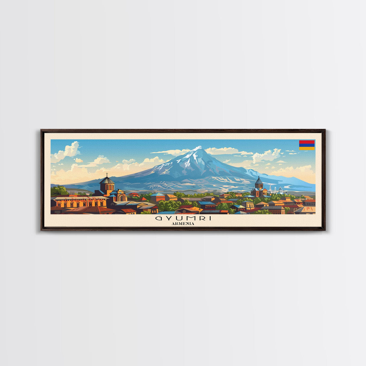 Gyumri Armenia Travel Print Wall Art, Panoramic City Art, Travel Art, Wall Decor, Vacation Gift, Framed Canvas Print Or Metal Art